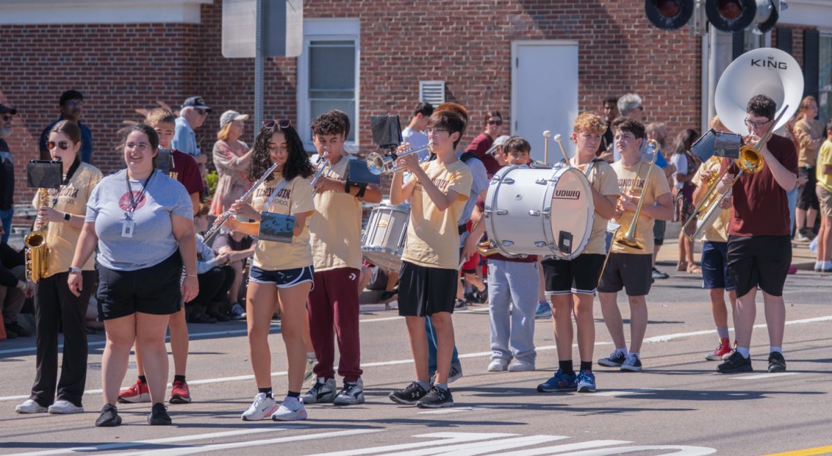 Algonquin Regional High School's marching band performs in the parade during the 35th annual Applefest on Sept. 20 in downtown Northborough.