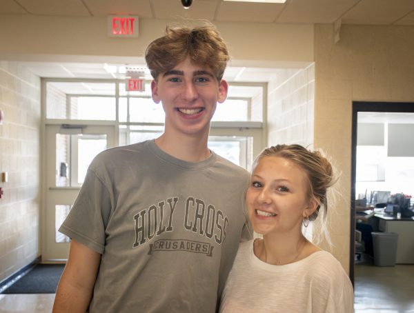 Junior Ben Dane and senior Tylia Moran lead Algoncapella, a student-led a cappella group, focusing on collaboration and group chemistry to achieve success.