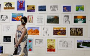 During the Art Show opening reception on May 20, friends, family and teachers come to see students' art that they have made during the year.